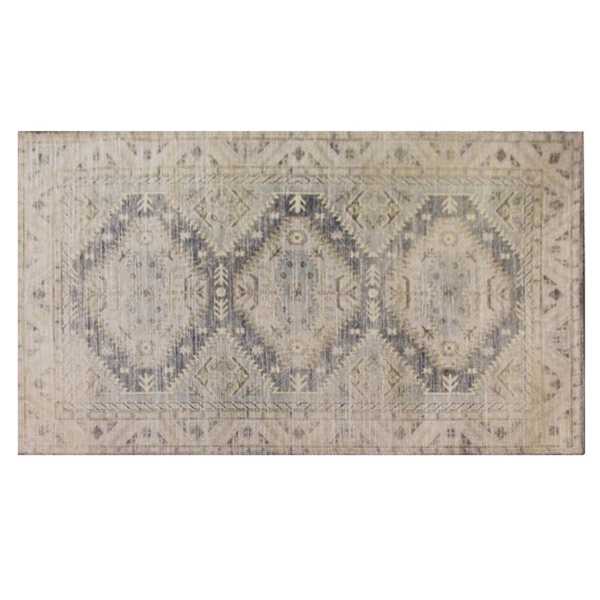 Charlotte Ivory & Blue Tahari Medallions Accent Rug, 24x44