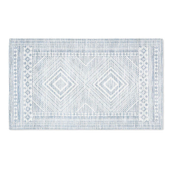 Charlotte Ivory & Blue Tahari Diamond Accent Rug, 24x44