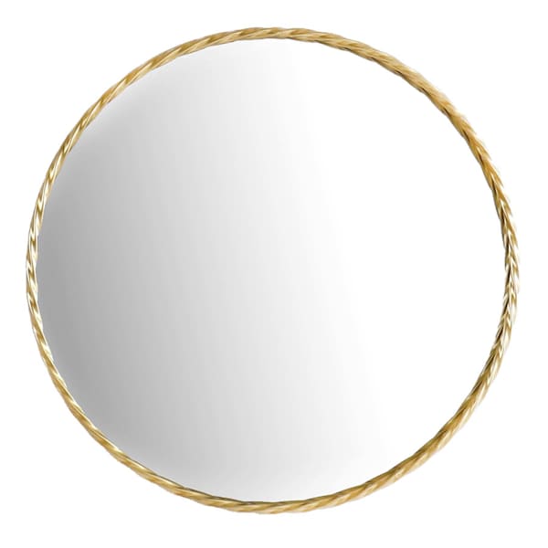 24D Gold Twisted Metal Round Mirror
