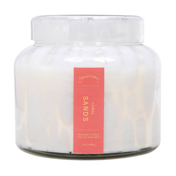 Coral Sands Scented Confetti Glass Jar Candle, 24oz