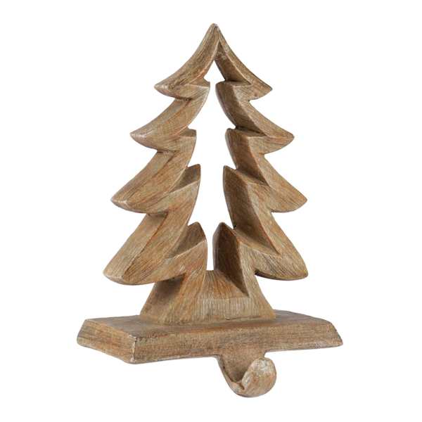 Brown Christmas Tree Stocking Holder, 7.1"