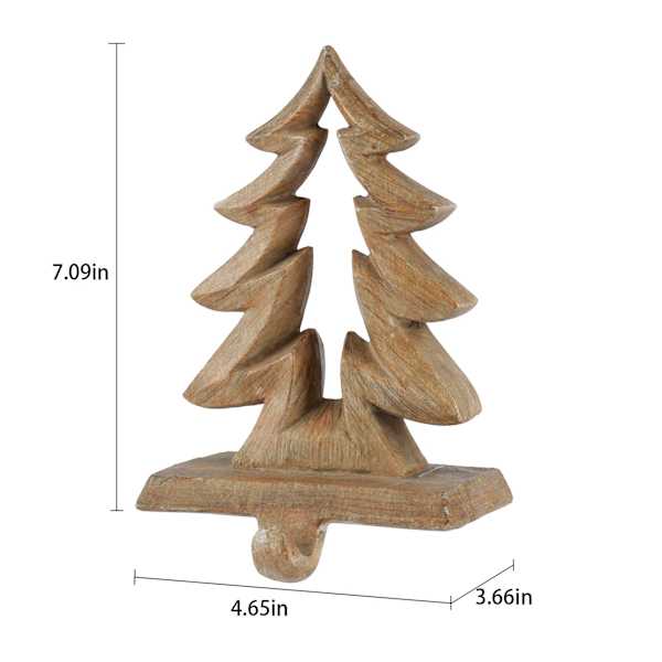 Brown Christmas Tree Stocking Holder, 7.1"