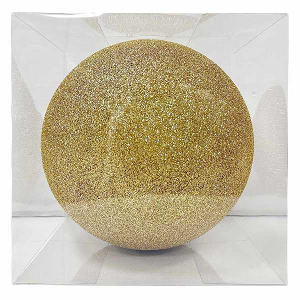 1-Count Large Gold Glittered Shatterproof Ornament, 7.7"