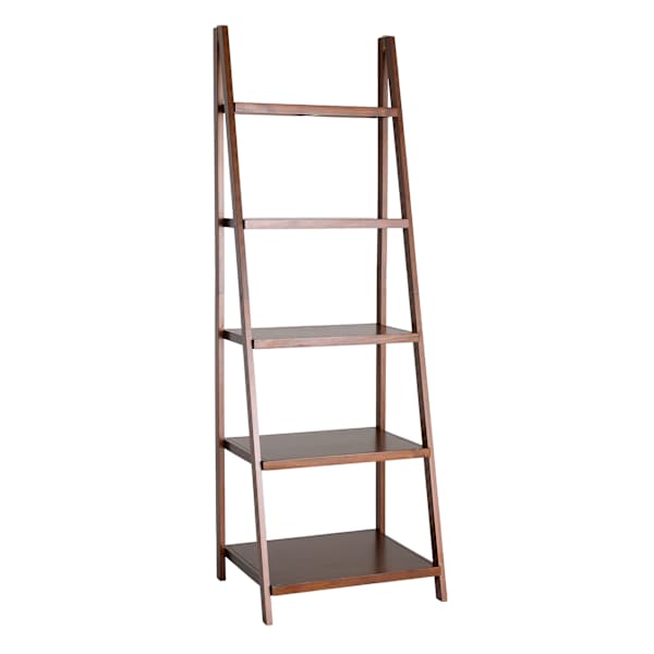 Juniper 5-Tier Wooden Shelf, Walnut Finish