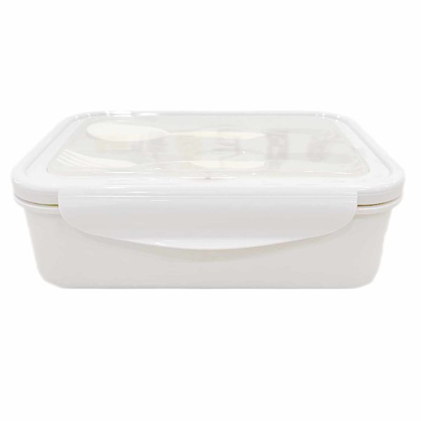 Tan & Orange Bento Box with Utensils