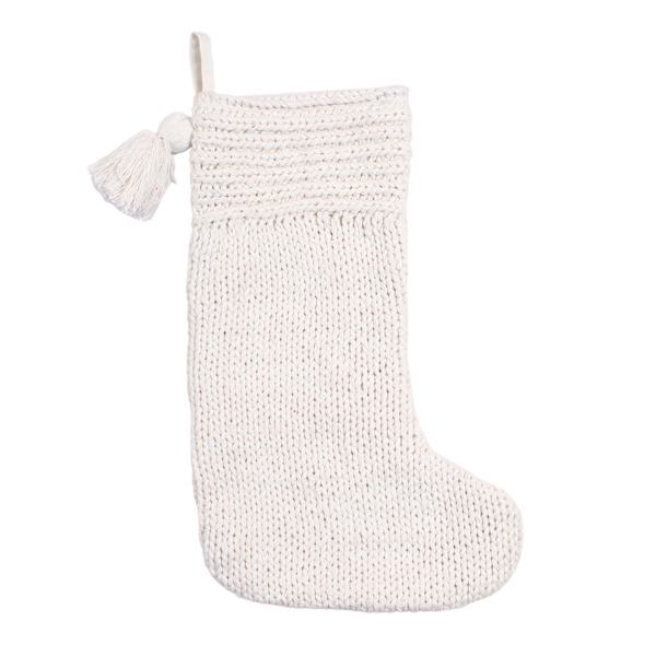 Ivory Knit Stocking, 20"