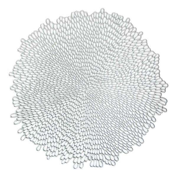 Bloom Vinyl Round Silver Placemat