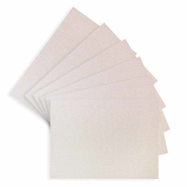 Set of 6 Glamour Ivory Woven Vinyl Placemats, 18x13