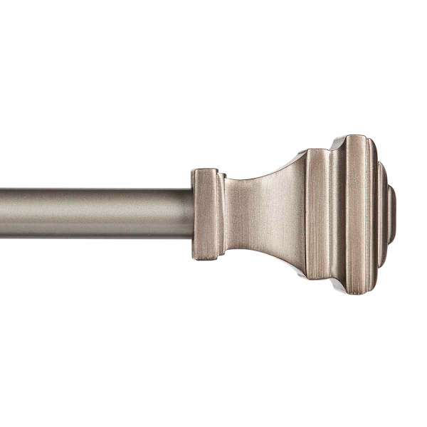 Milton 5/8" Pewter Fast Fit Curtain Rod, 66-120"