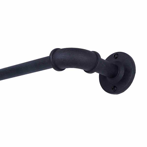 Sunzero Bronn 3/4" Black Decorative Curtain Rod, 36-66"