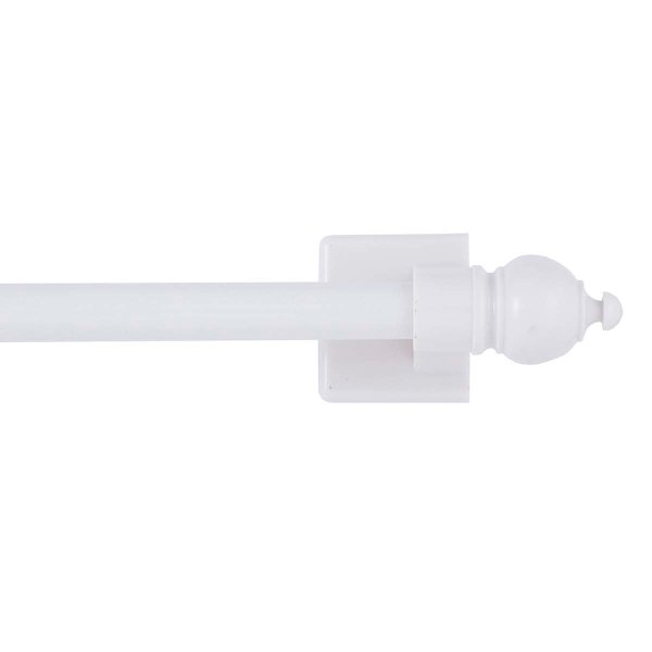 7/16" White Petite Magnetic Curtain Rod, 16-28"