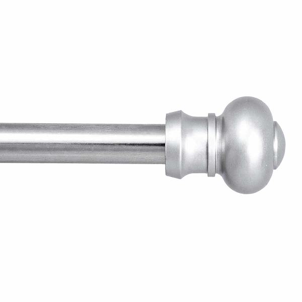 Ashby 7/16" Silver Satin Curtain Rod, 48-84"