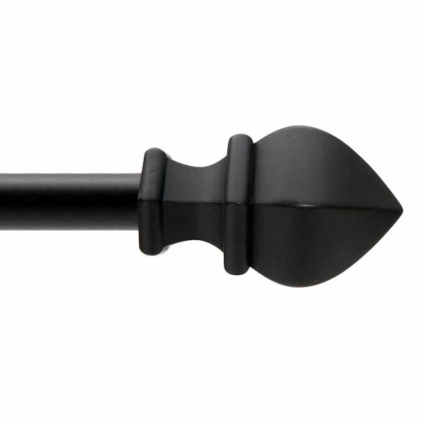 Waverly 3/4" Black Fast Fit Curtain Rod, 42-120"