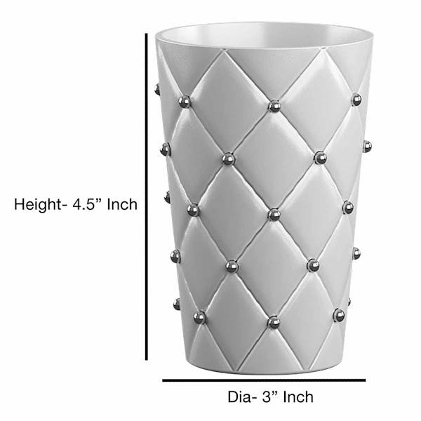 Providence White Quilted Stud Tumbler, 5"