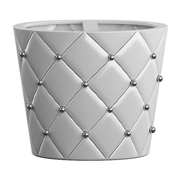 Providence White Quilted Stud Toothbrush Holder, 4"