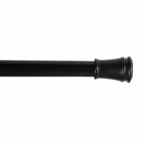 Rogers 5/8" Black Tension Curtain Rod, 28-48"