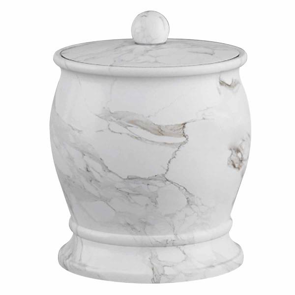 Providence Belle Grey & White Marbled Bath Container, 5"