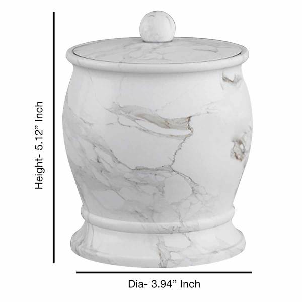 Providence Belle Grey & White Marbled Bath Container, 5"