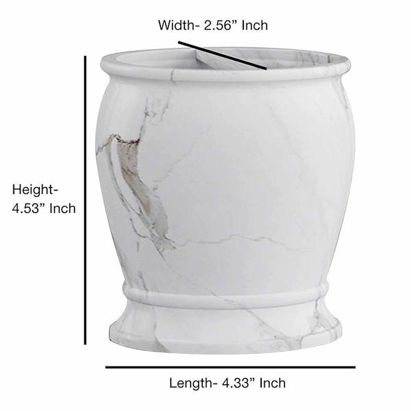 Belle Grey & White Marbled Toothbrush Holder, 4.5"