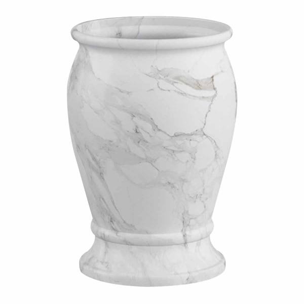 Belle Grey & White Marbled Bath Tumbler, 4.5"