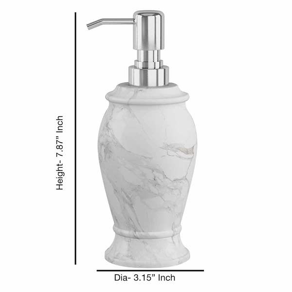 Providence Belle Grey & White Marbled Soap Dispenser, 8"