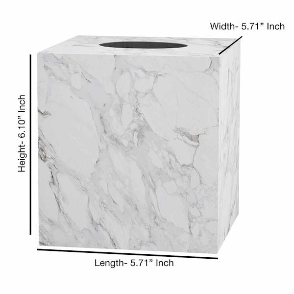 Providence Belle Grey & White Marbled Tissue Box, 6"