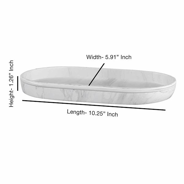 Providence Belle Grey & White Marbled Tray, 6x11
