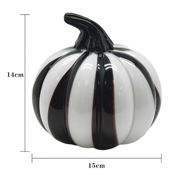 Spellbound Black & White Glass Pumpkin, 5"