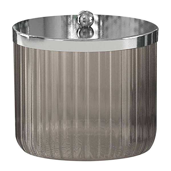 Honeybloom Smoked Glass Q-tip Container, 5"