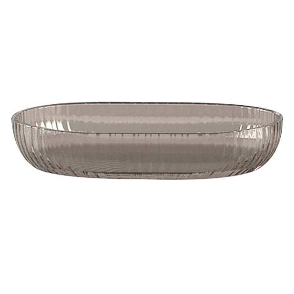 Honeybloom Smoked Glass Soap Dish, 5"