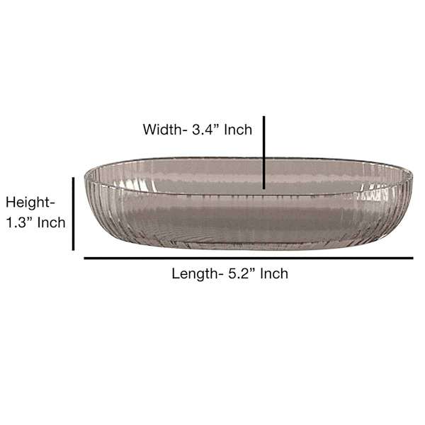 Honeybloom Smoked Glass Soap Dish, 5"