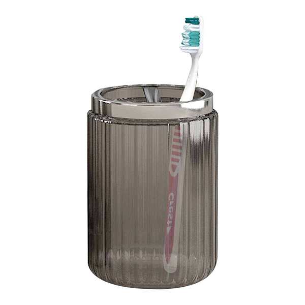 Honeybloom Smoked Glass Toothbrush Holder, 5"