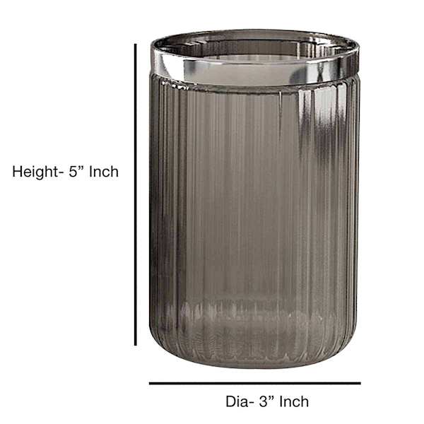 Honeybloom Smoked Glass Bath Tumbler, 5"