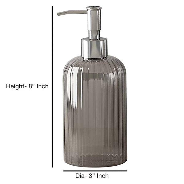 Honeybloom Smoked Glass Soap Dispenser, 8"