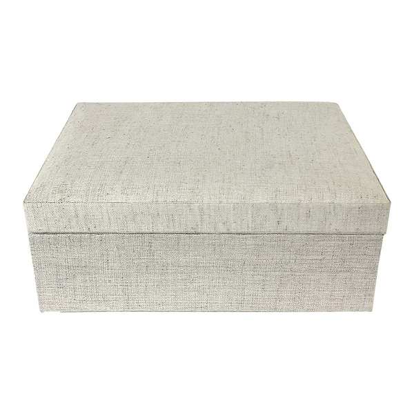 Beige Fabric Jewelry Box, 8x6