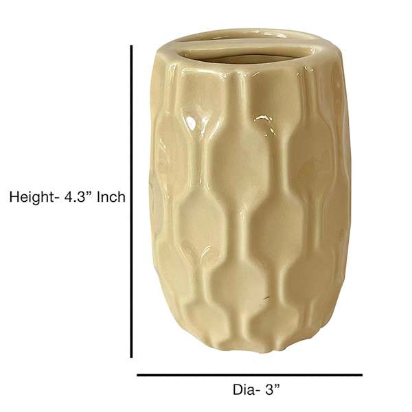 Honeybloom Kate Ceramic Yellow Toothbrush Holder