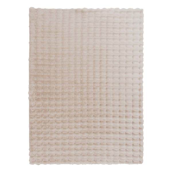 (B883) Crosby St. Beige Bebel Faux Fur Shag Area Rug, 5x7