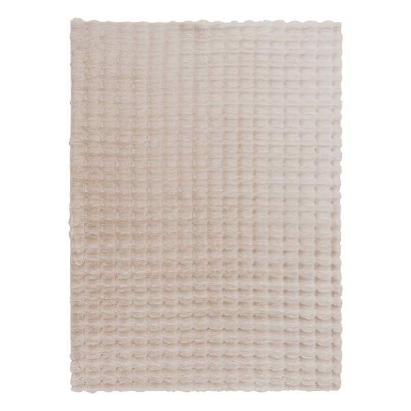 (B883) Crosby St. Beige Bebel Faux Fur Shag Area Rug, 8x10