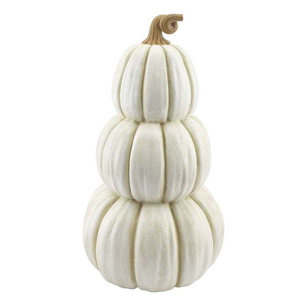 Homespun Harvest White Pumpkin Stack, 28"