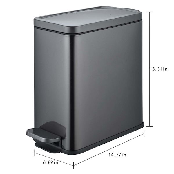 Black Stainless Steel Trash Bin, 9.7l
