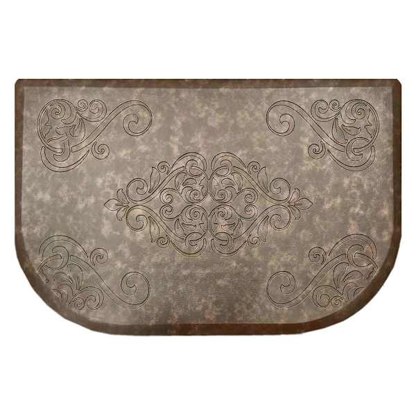 Brown Embossed Gentle Step Slice Kitchen Mat, 36x24