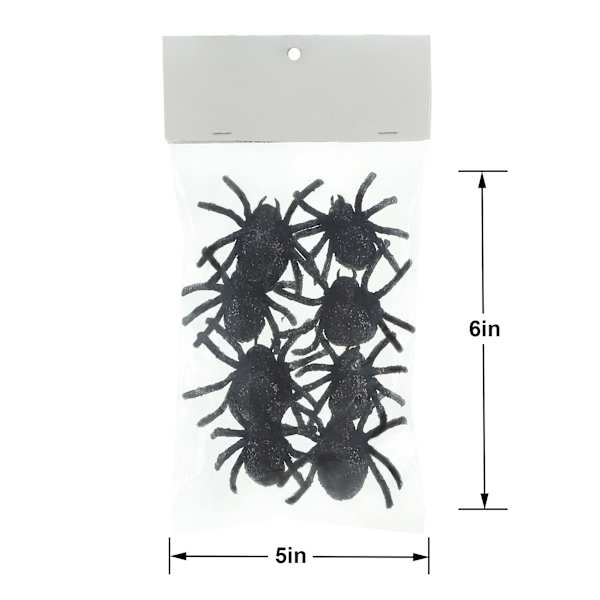 8-Pack Black Mini Spiders