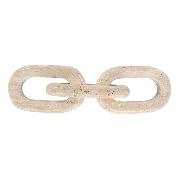 Crosby St. Tan Travertine Chain Link Decor, 14"