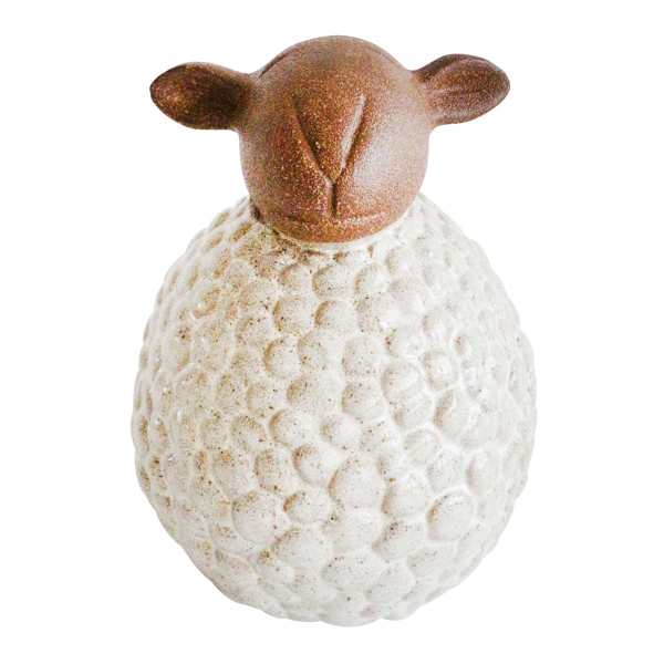 Honeybloom Ivory Ceramic Sheep Figurine, 7"