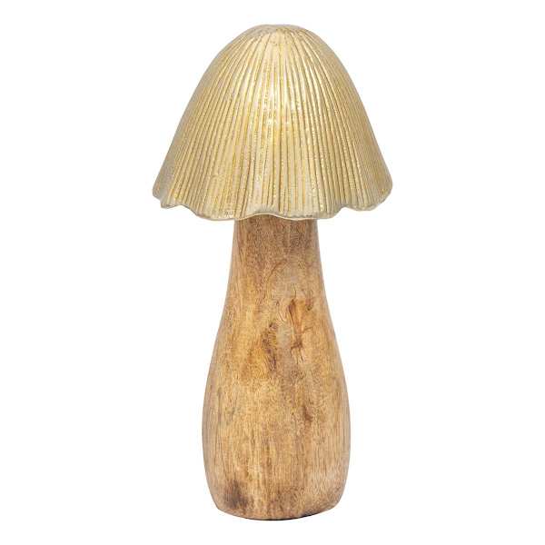 Honeybloom Wood & Metal Mushroom, 8"
