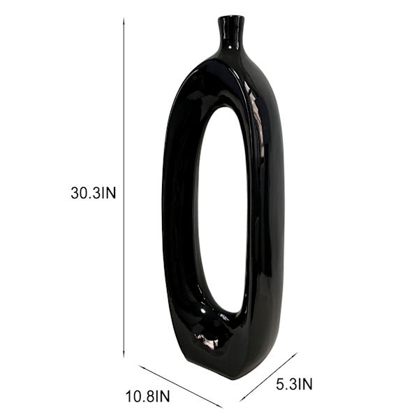 Crosby St. Riley Black Ceramic Vase, 30"