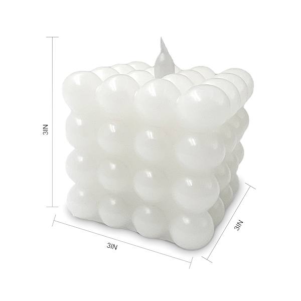 White Square LED Bubble Candle with 5-Hour Timer