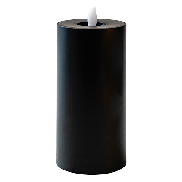 Black LED Pillar Candle with 6-Hour Timer, 3x6