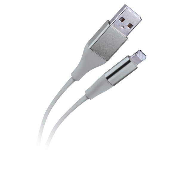 6-Foot Metallic Lightning-Usb Charging Cable Silver