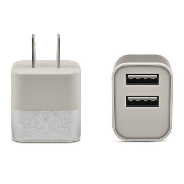 Dual-Port 2.4A Metallic Wall Charger Silver